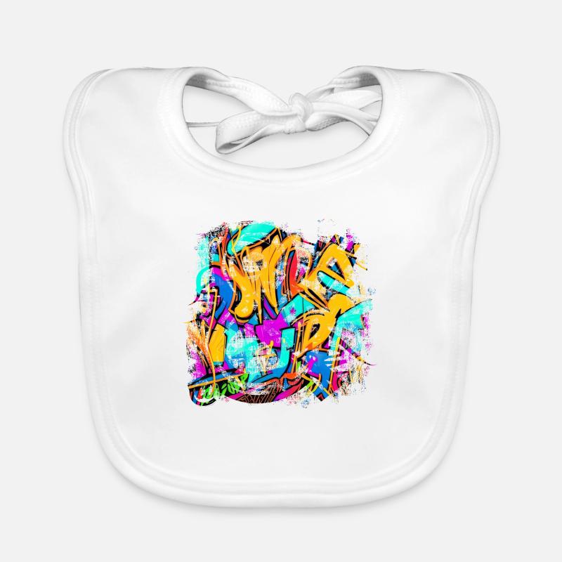 Graffiti style Splash hip hop colors painter color Organic Baby Bibs