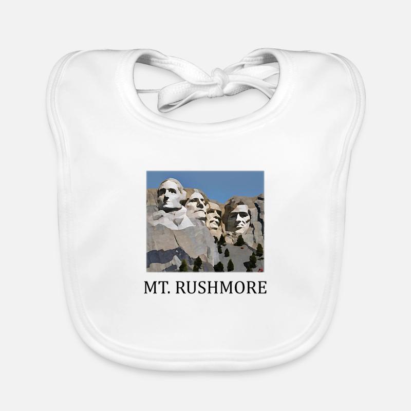 Mount Rushmore - Baby Bio-Lätzchen - Weiß