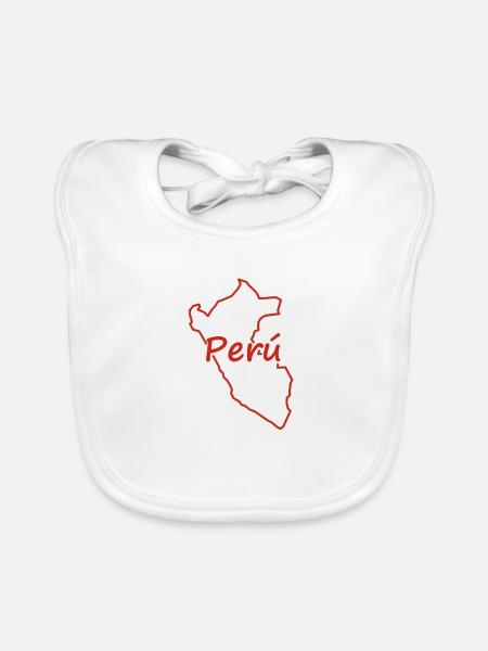 Karte von Peru - Baby Bio-Lätzchen - Weiß