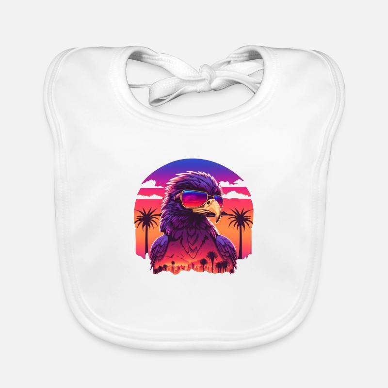 Synthwave eagle Organic Baby Bibs