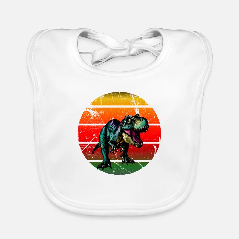 T Rex Dino dans Sunset Retro Bavoir bio Bébé