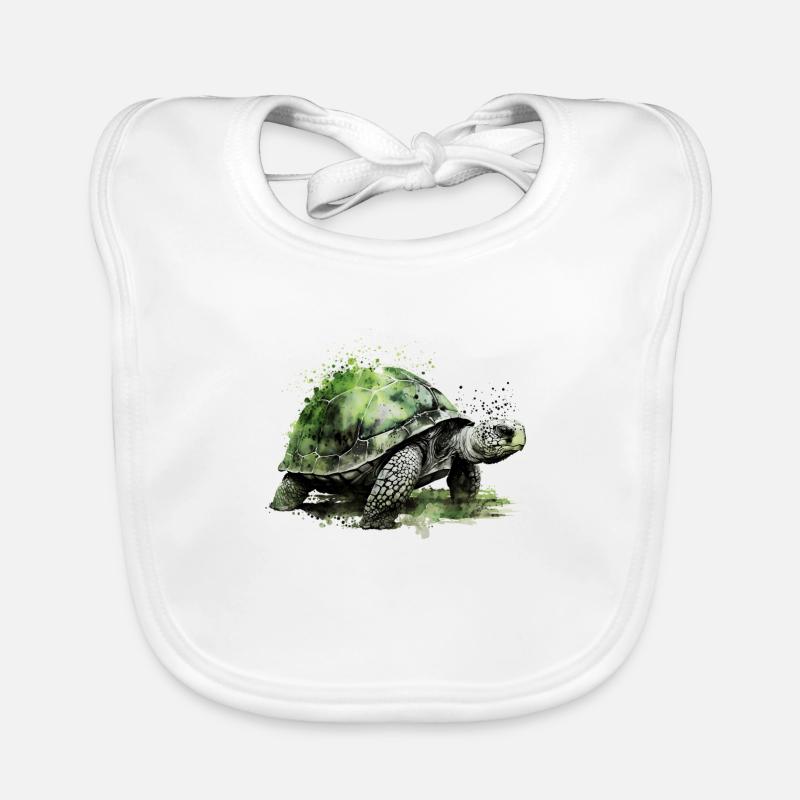 Éclaboussure de tortue dans la nature Bavoir bio Bébé