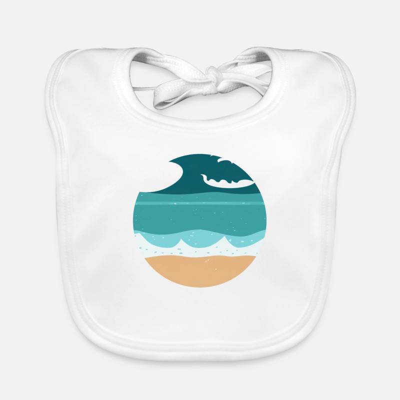 Plage avec Waves Illustration Bavoir bio Bébé