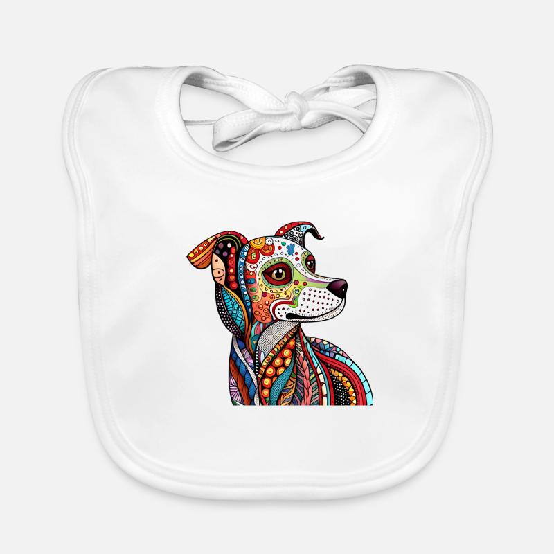 Zentangle Dog Organic Baby Bibs