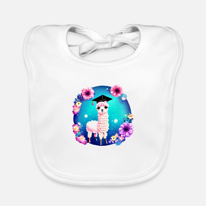 Bachelor Schulabschluss Alpaka Studium Absolvent Baby Bio-Lätzchen