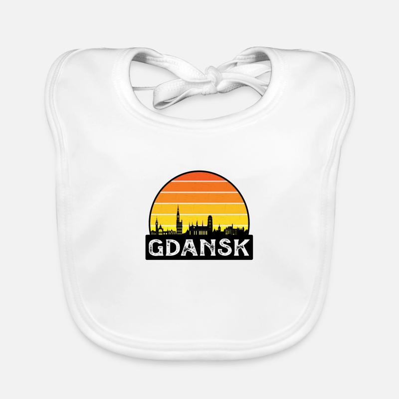 Danzig Polen Flagge Skyline Reisesouvenir Baby Bio-Lätzchen