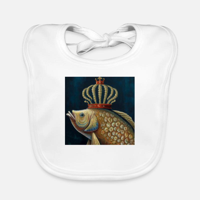 Crowned goldfish Organic Baby Bibs