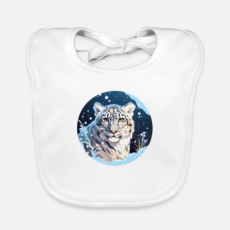 Schneeleopard Baby Bio-Lätzchen