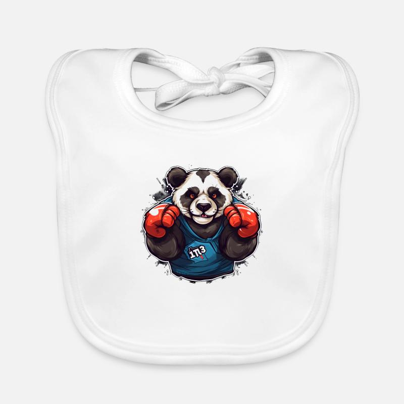 Panda Boxing Master Organic Baby Bibs