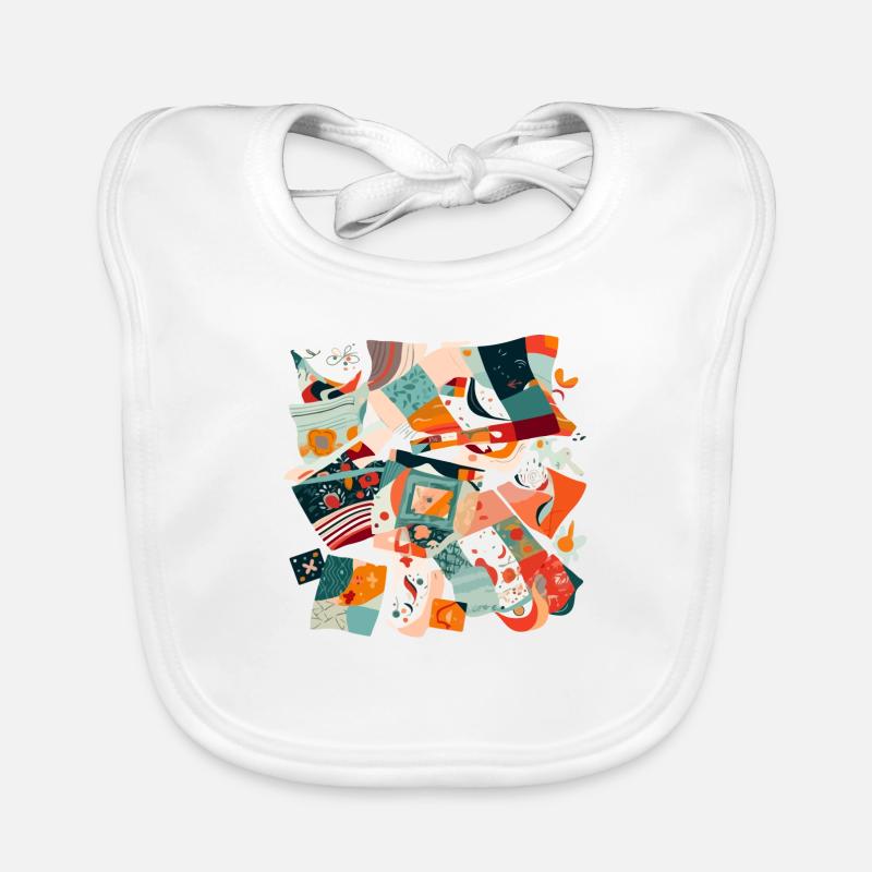 Patchwork aus Stoff - Baby Bio-Lätzchen - Weiß