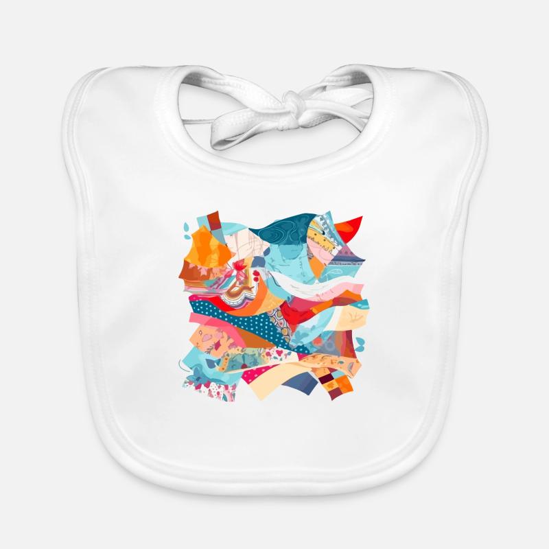 Fabric patchwork n°3 Organic Baby Bibs