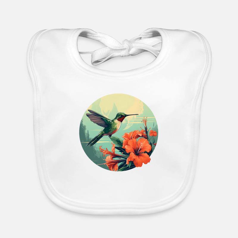Fluttering Hummingbird Organic Baby Bibs