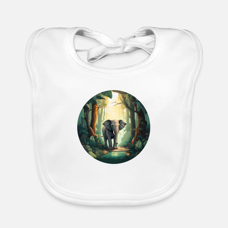Éléphant de la forêt tropicale Bavoir bio Bébé