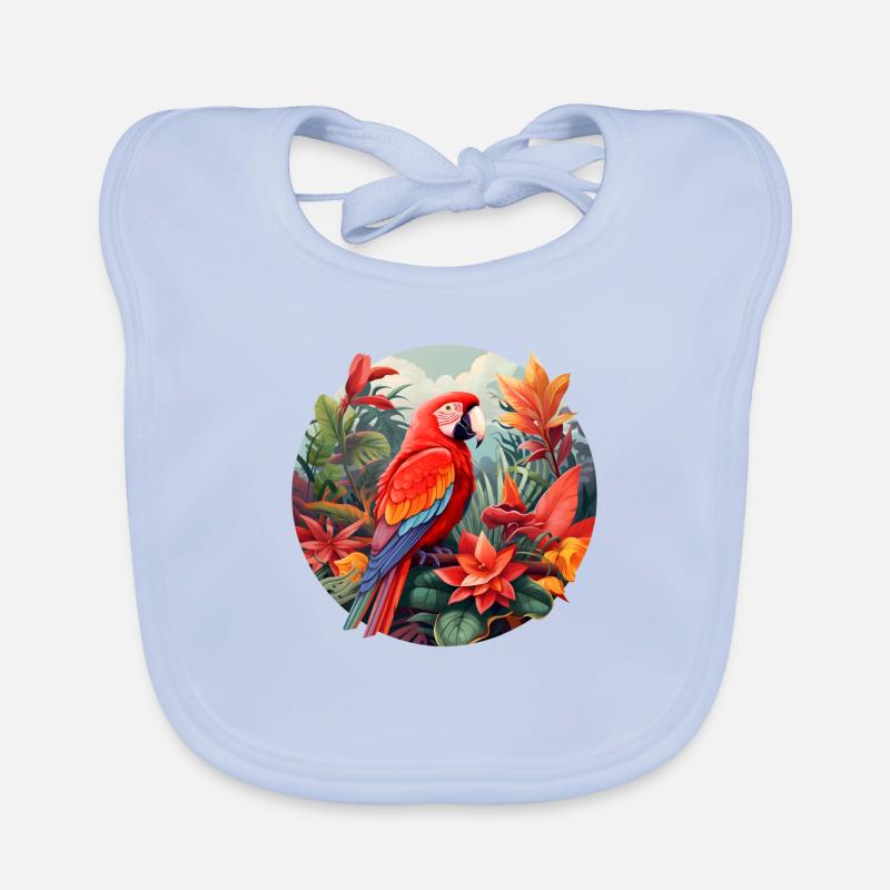 Ara écarlate Bavoir bio Bébé