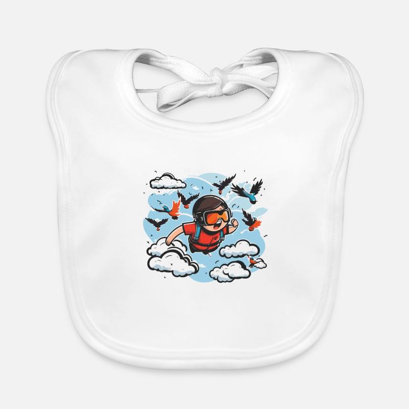 Sky High: Skydiving Adventure Organic Baby Bibs