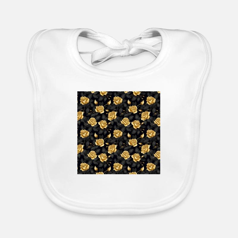 Roses Seamless Pattern Beautiful Elegant Aesthetic Organic Baby Bibs