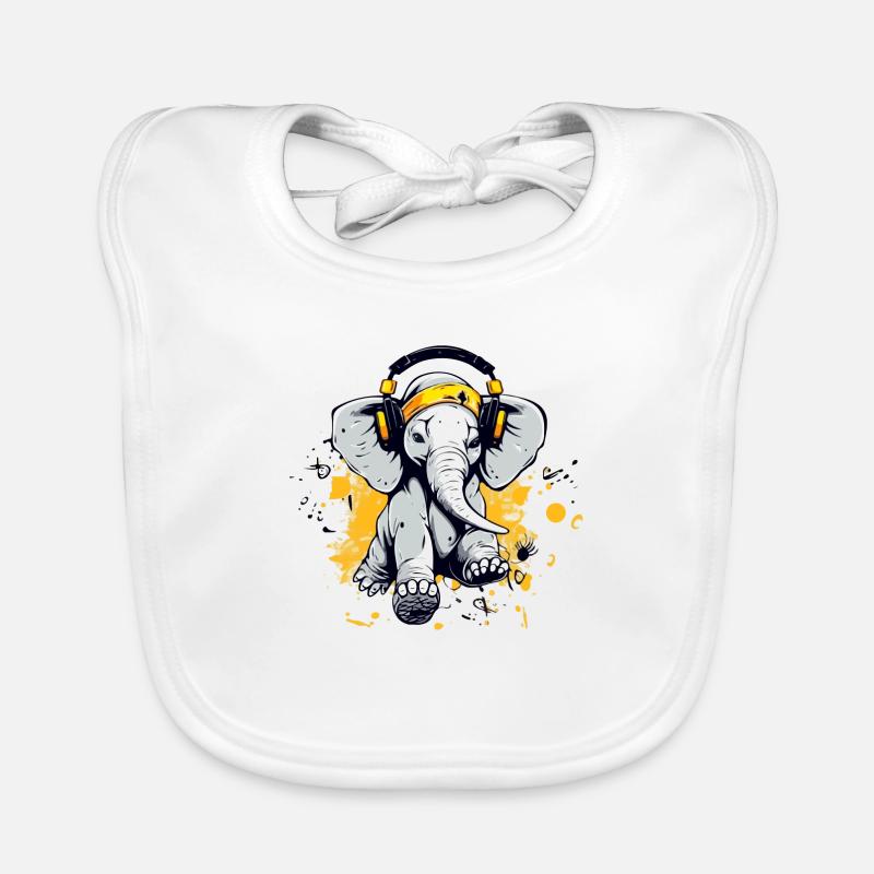 Lobi the dancing elephant Organic Baby Bibs