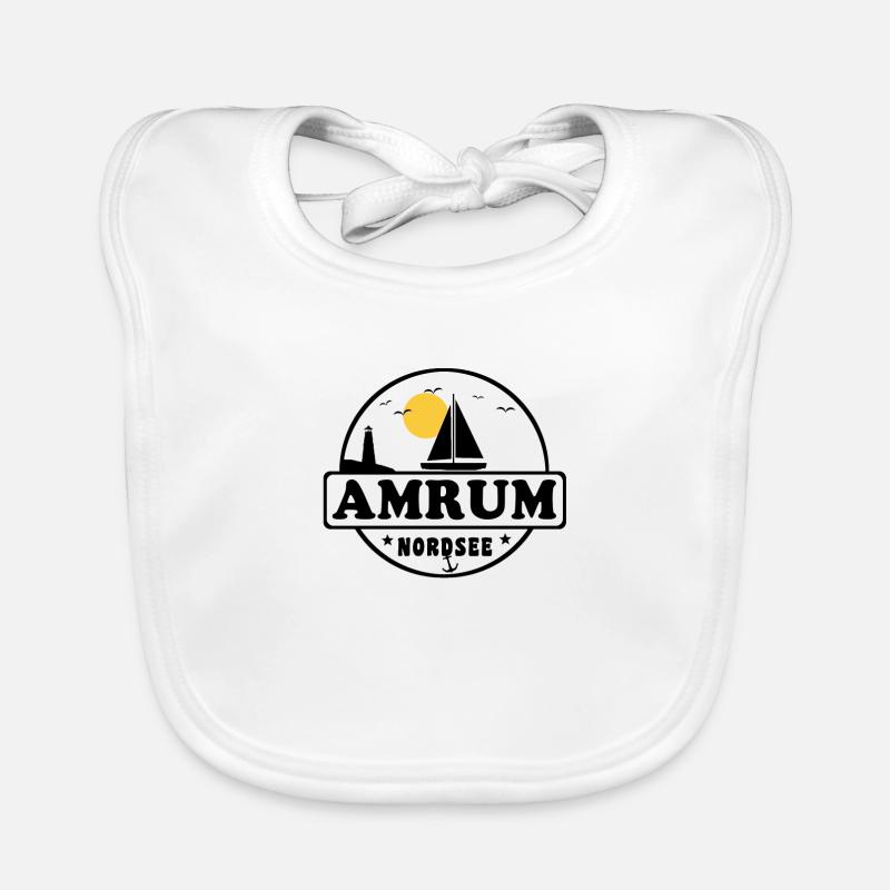 Ostsee Segelboot Leuchtturm Amrum Baby Bio-Lätzchen