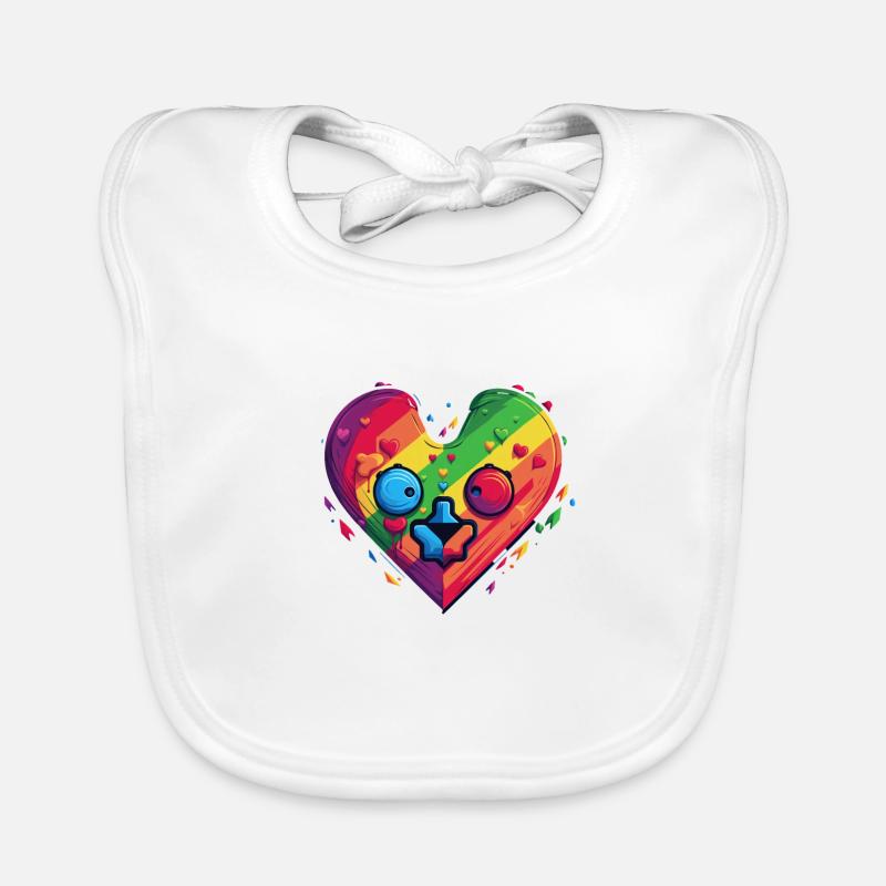 LGBTQIA+ Regenbogenherz Baby Bio-Lätzchen