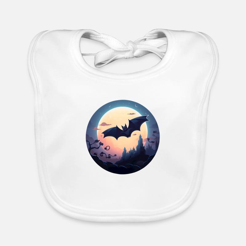 Bat Full Moon Organic Baby Bibs