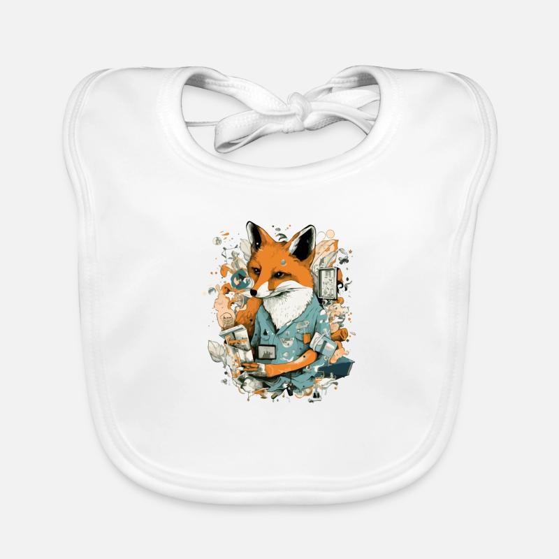 Renard et son journal Bavoir bio Bébé
