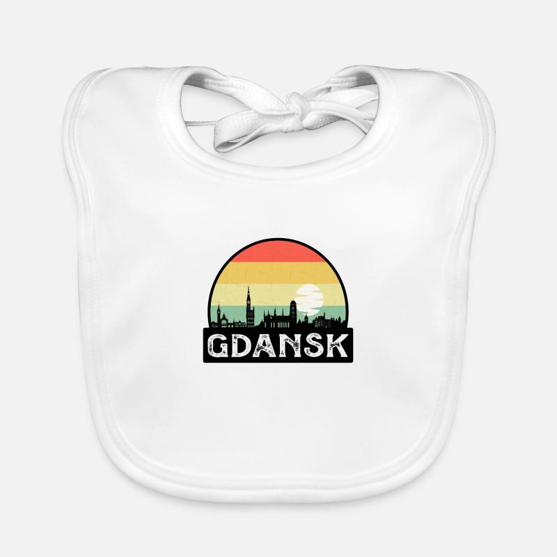 Danzig Polen Flagge Skyline Reisesouvenir Baby Bio-Lätzchen