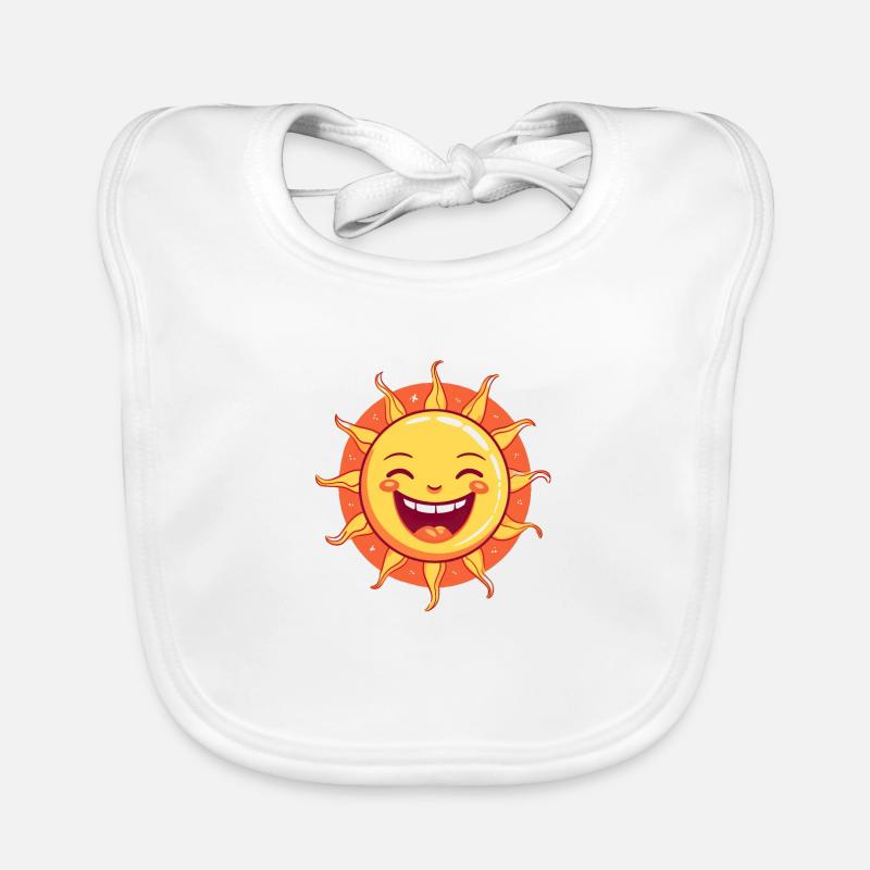 Soleil souriant: Un soleil mignon et amical Bavoir bio Bébé