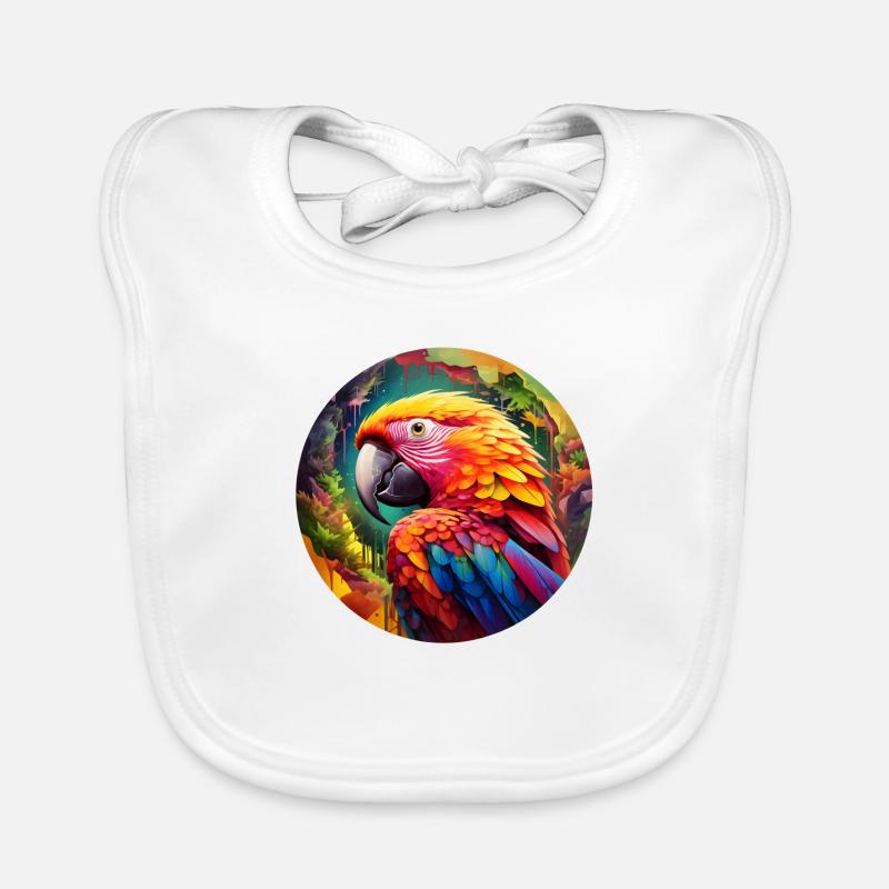 Regenbogen-Papagei Baby Bio-Lätzchen