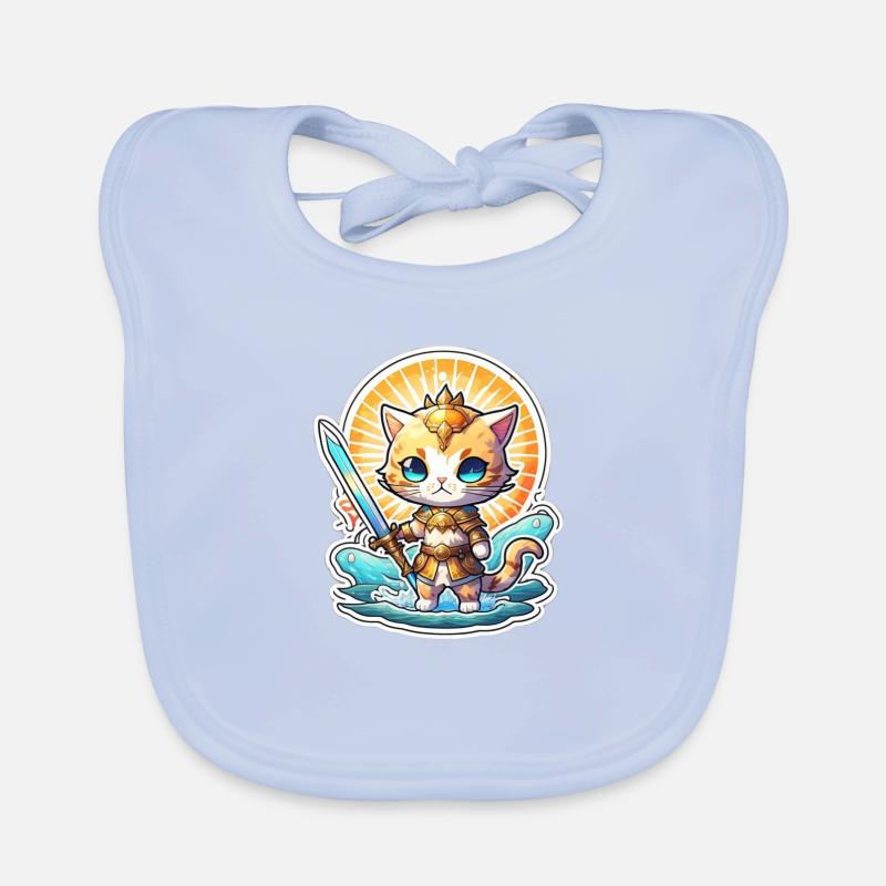 mignon chaton épée de la plage de l’été Bavoir bio Bébé