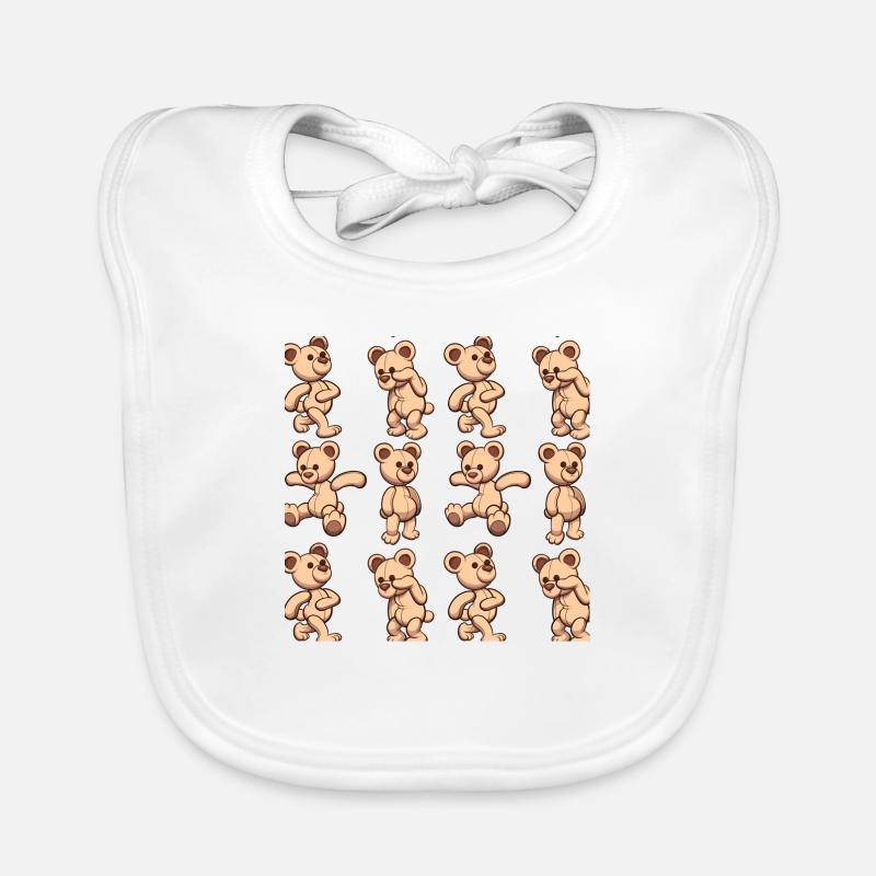 Dessin animé Teddy Bear Pattern Bavoir bio Bébé