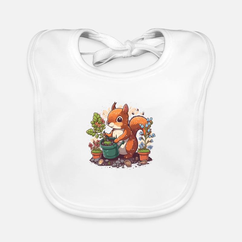 Eichhörnchen-Gärtner Baby Bio-Lätzchen