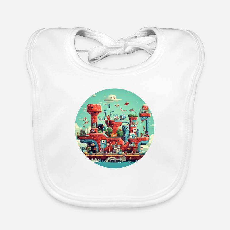 Nostalgic retro video game Organic Baby Bibs