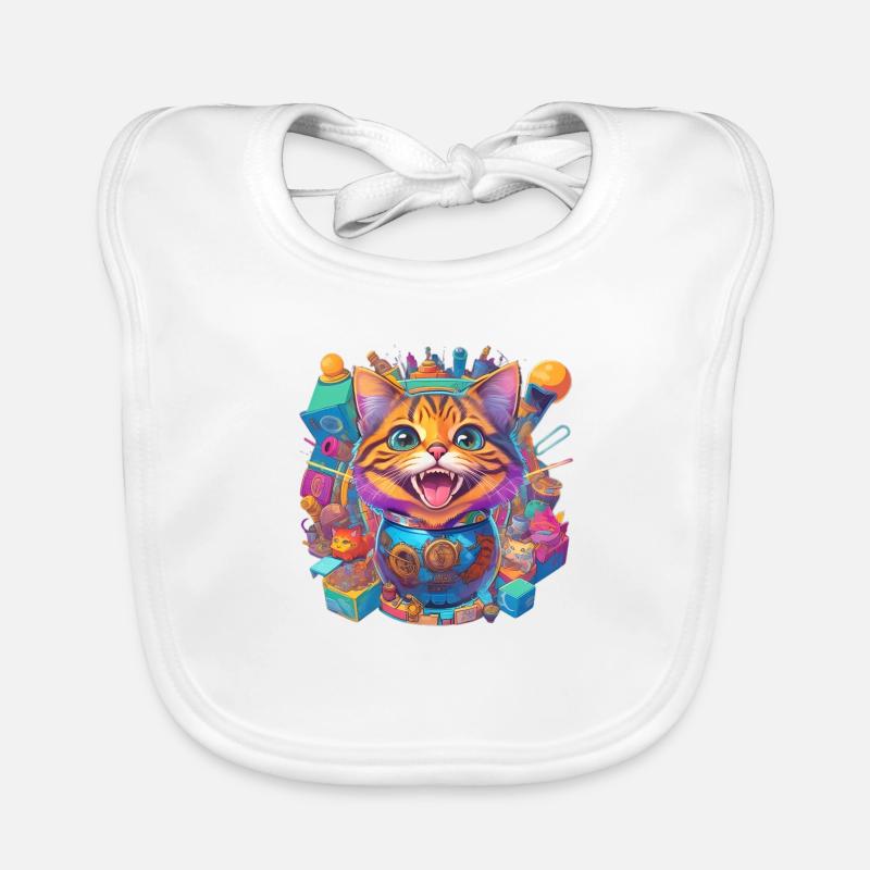 crazy laughing cat Organic Baby Bibs