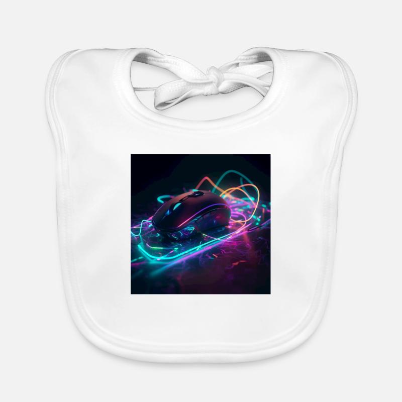Mouse neon art Organic Baby Bibs