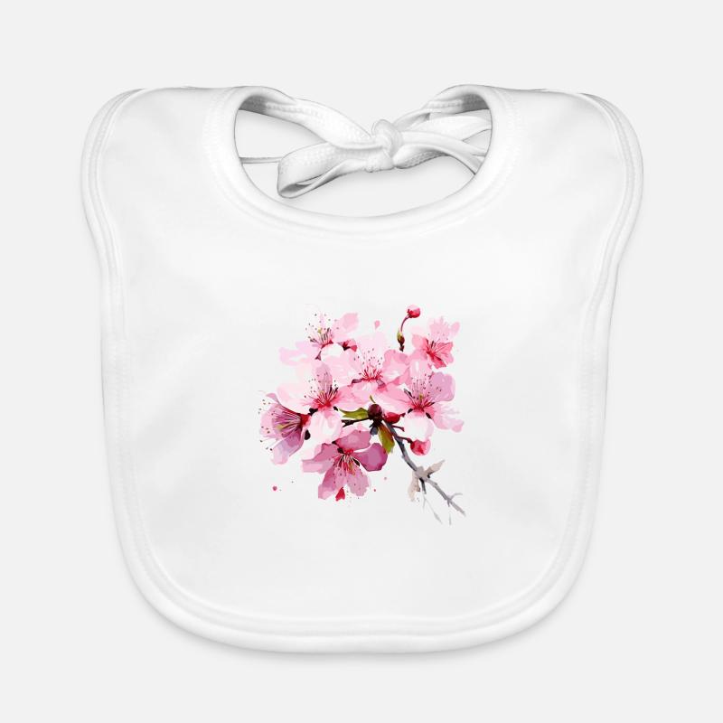 Fleur - Bavoir bio Bébé - blanc