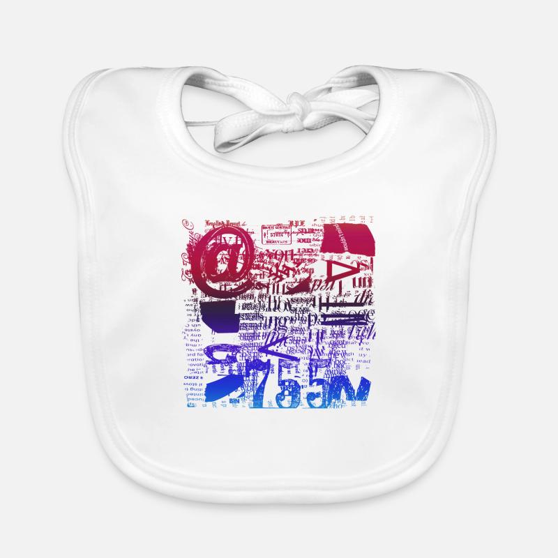 Newspaper Clips Scrapbook Magazines Alphabet Code Organic Baby Bibs
