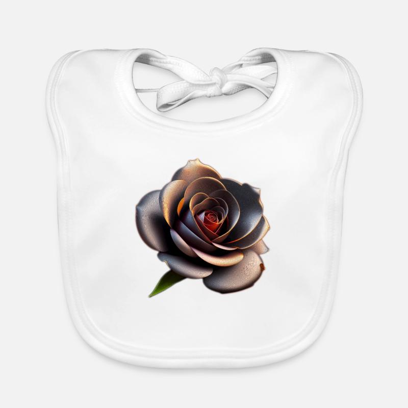 Schwarze Rose Baby Bio-Lätzchen