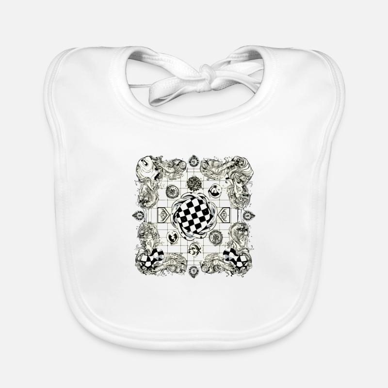 Alien Chessboard No. 3 Organic Baby Bibs