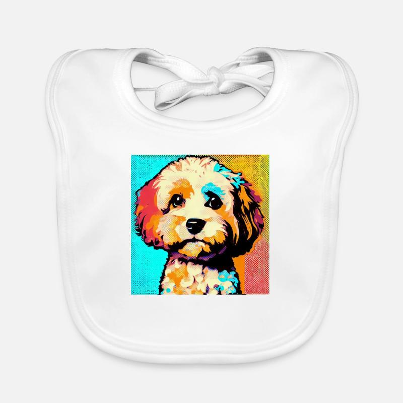 Cavapoo Pop Art Organic Baby Bibs