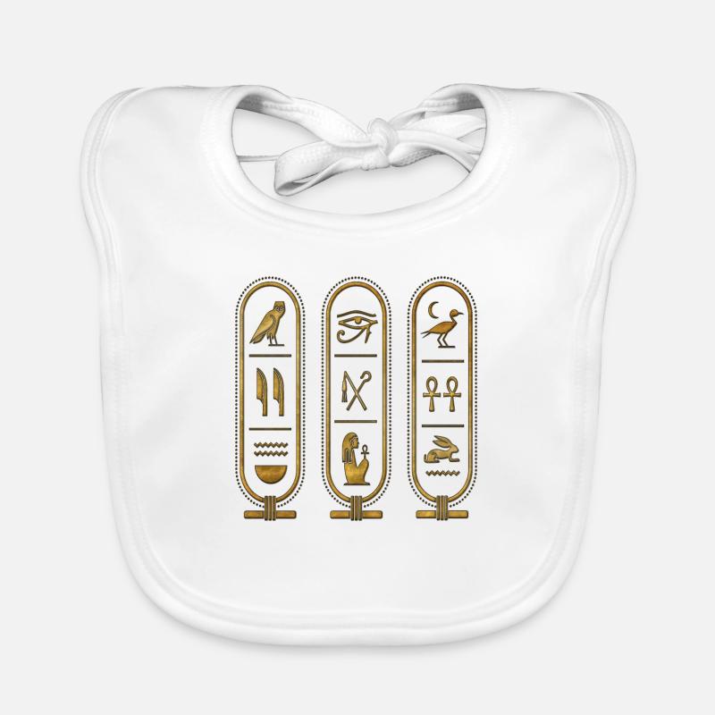 Egypte Egypte Isis Pharaons Pharaons Pyramide Afrique - Bavoir bio Bébé - blanc