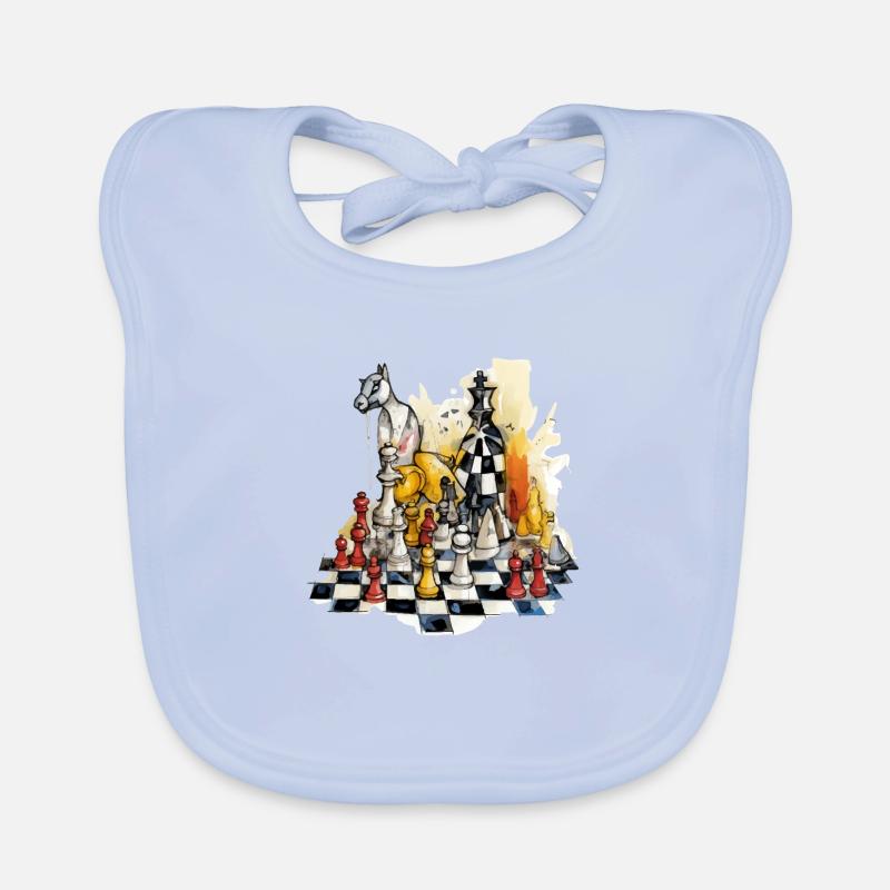 Composition échiquéenne n°2 Bavoir bio Bébé
