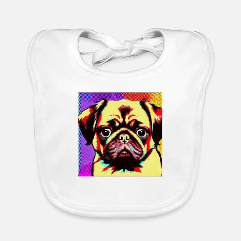 Mops Pop Art Baby Bio-Lätzchen