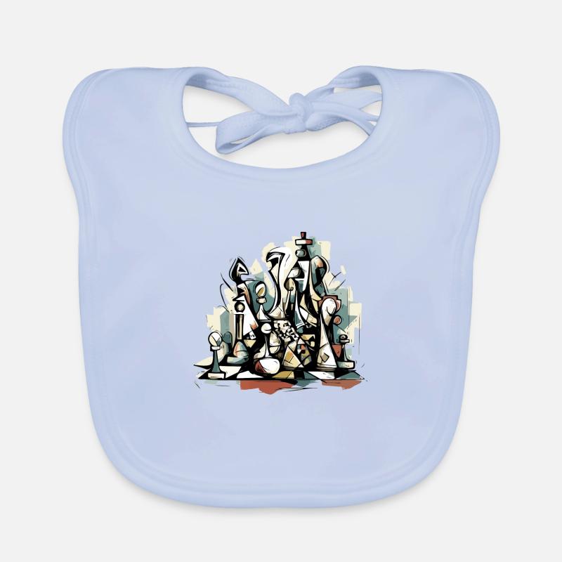 Composition échiquéenne n°5 Bavoir bio Bébé