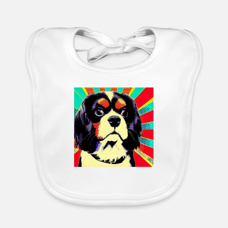 Cavalier King Charles Spaniel Pop Art Baby Bio-Lätzchen
