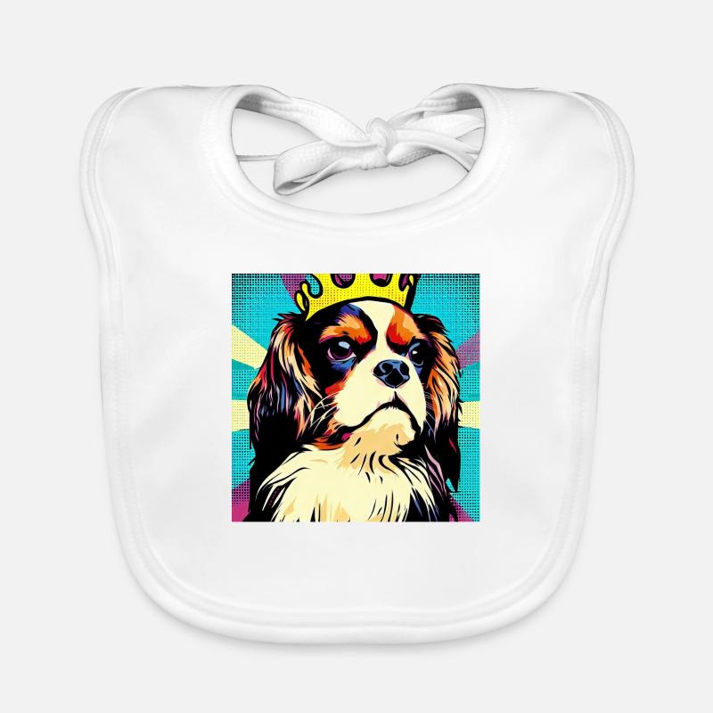 Cavalier King Charles Spaniel Pop Art Bavoir bio Bébé
