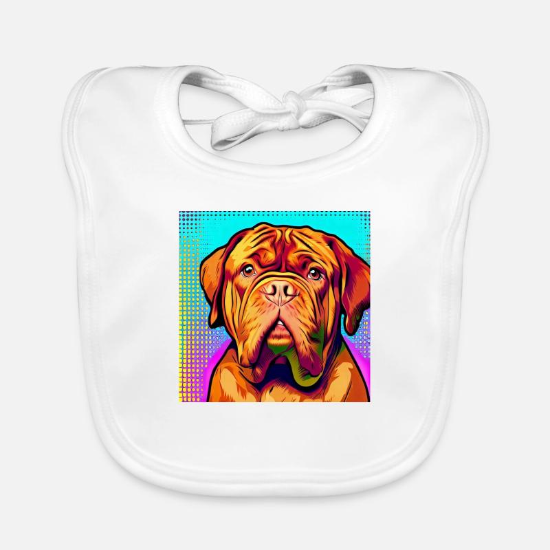Bordeauxdogge Pop Art Baby Bio-Lätzchen