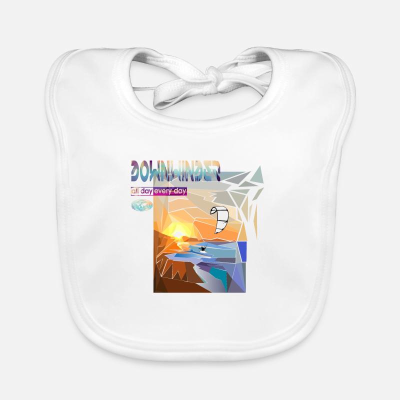 Cerf-volant downwinder - Bavoir bio Bébé - blanc