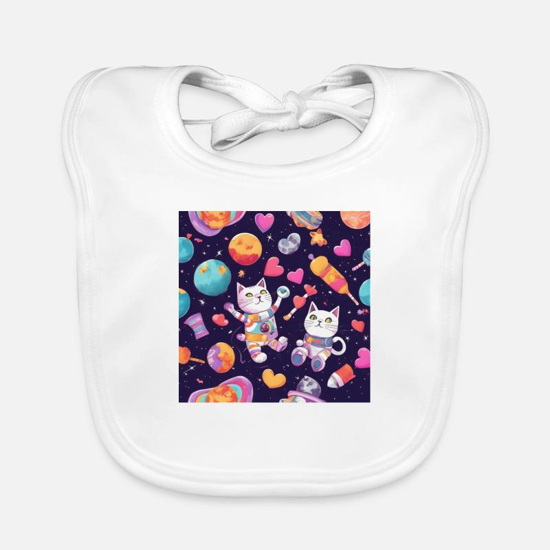 Chat dans l’espace Vol.2 Bavoir bio Bébé