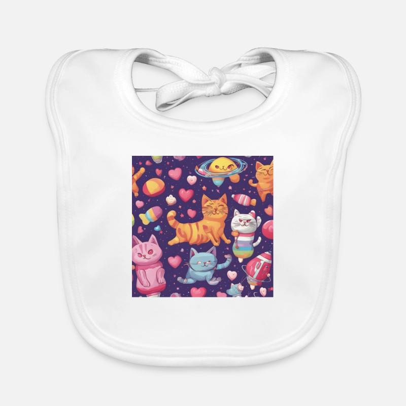 Chat dans l’espace Vol.6 Bavoir bio Bébé