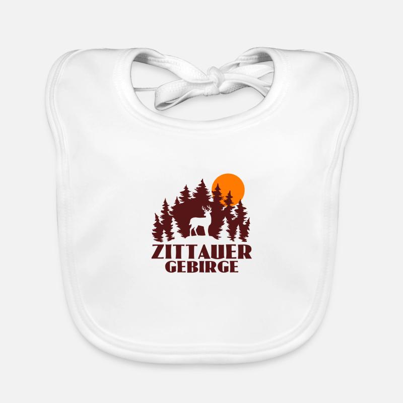 Zittauer Gebirge - Baby Bio-Lätzchen - Weiß